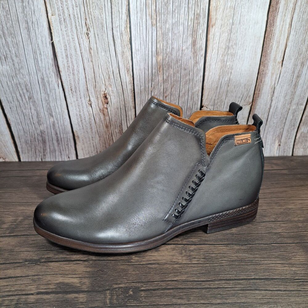 Pikolinos Ordino Lead Gray Ankle Boots Women's Sz 10.5-11 EU41 (NWOB)
